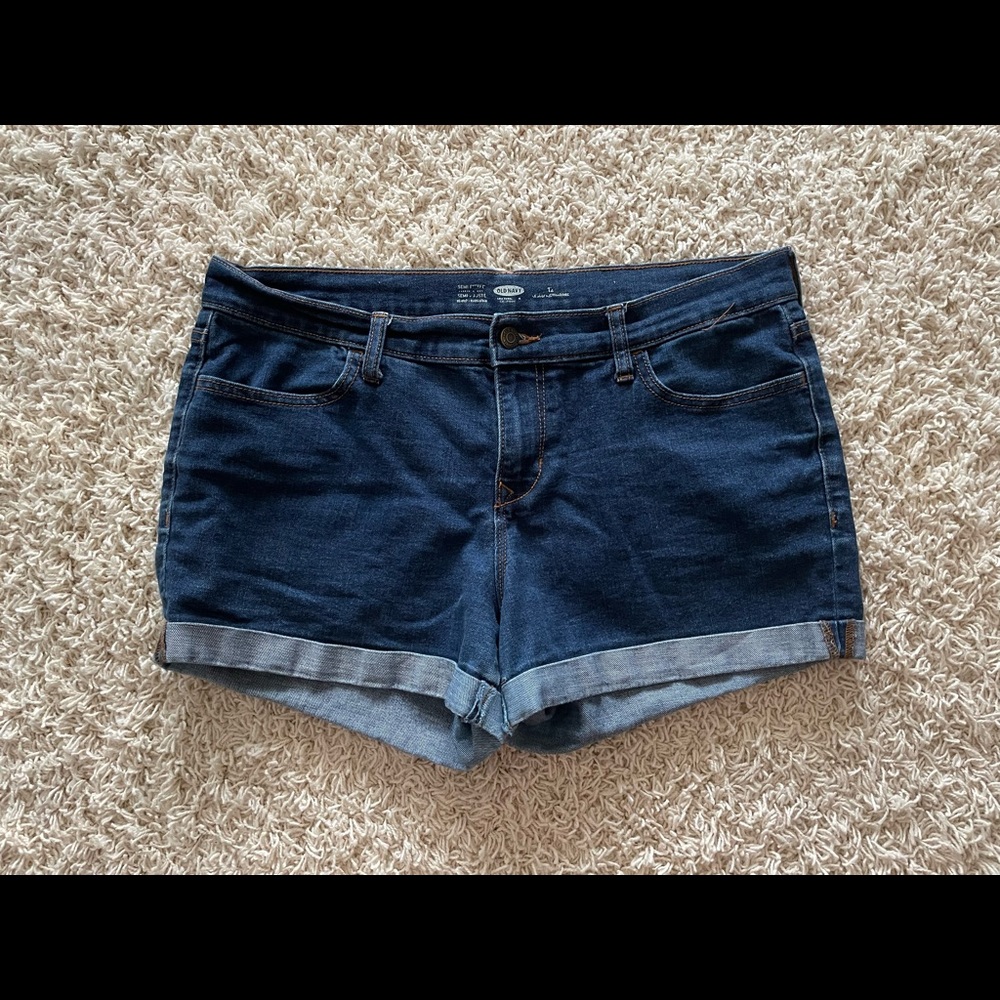Dark denim shorts